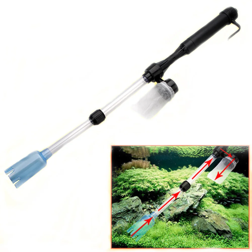 Aquarium Battery Syphon Auto Fish Tank Vacuum Gravel Water Filter without the batteries Pet Aquatic Cleaning Tools | Дом и сад