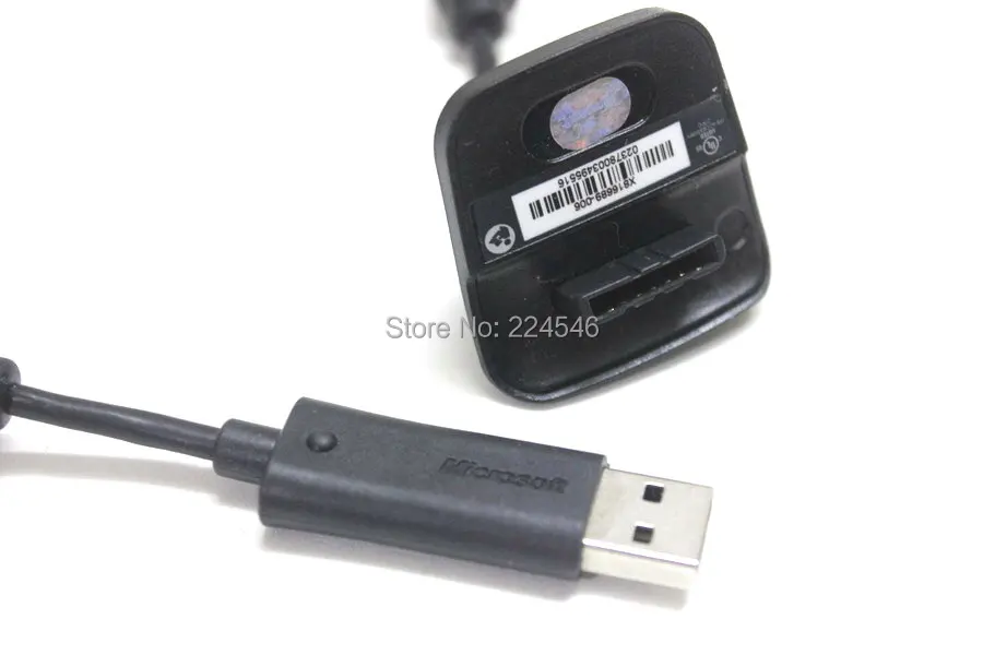 Подлинный беспроводной контроллер USB зарядный комплект кабель для XBOX 360 Play черный