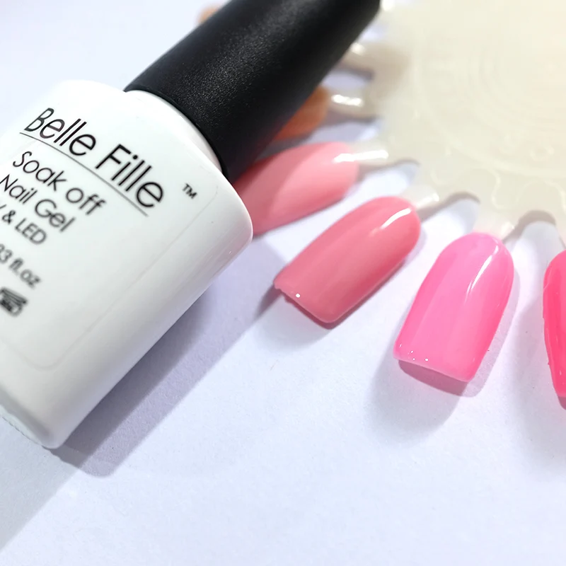 Belle FILLE Розовый ногтей гель для Горячая распродажа! гели Soak Off UV LED лампа Art Дизайн