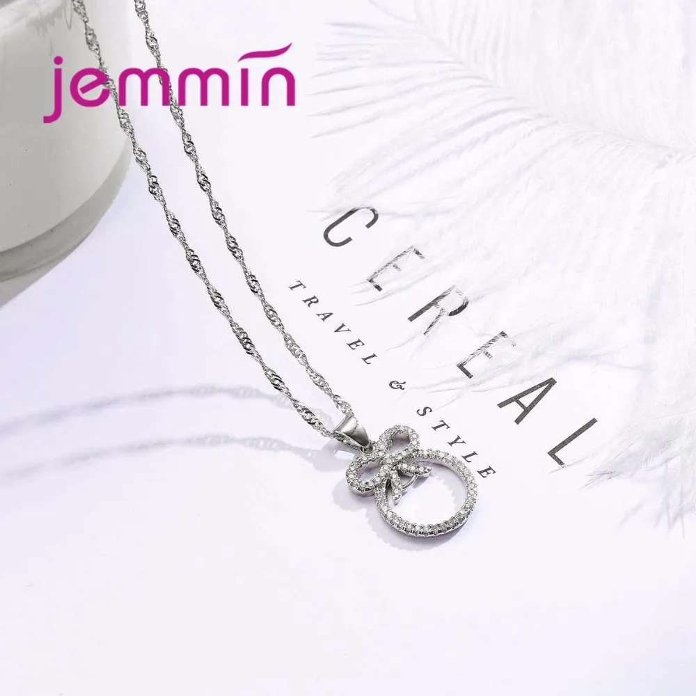 

Lovely Bow-Knot Jewelry Set 925 Sterling Silver Micro White CZ Pave Jewelry Sets For Women Earrings/Pendant/Necklace