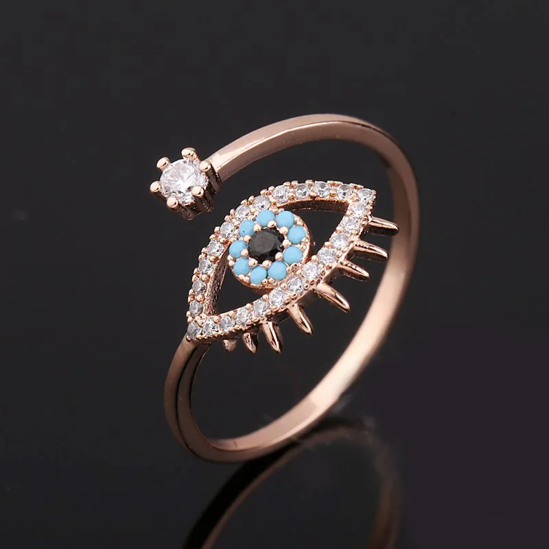 Открытые Кольца Lucky Eye медное кольцо с микрозакрепкой из кубического циркония