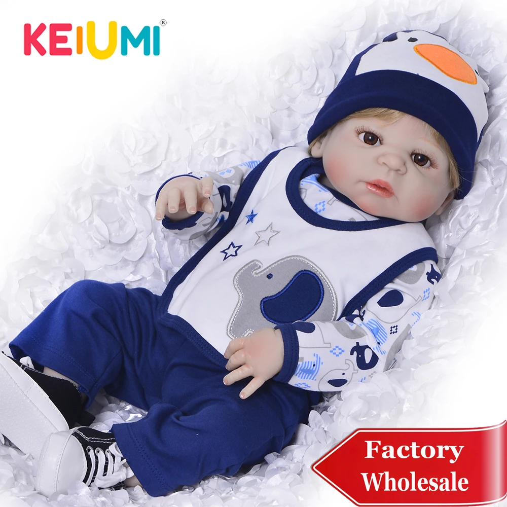 Реалистичная силиконовая виниловая Кукла Reborn Menino KEIUMI 23 дюйма для младенцев 57 см с