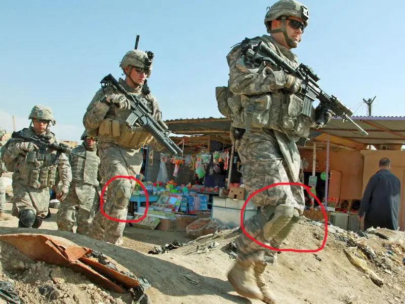 Защитные наколенники Emerson защитные с неопреновыми бретелями черные оливковые