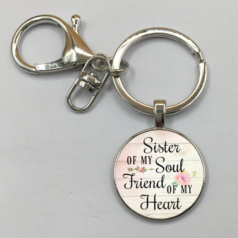 Silver Сестра моей души друг моего сердца, брелок кулон, вдохновляющий Амулет брелок, подарок для best друг, сестра ювелирные изделия - Цвет: Silver