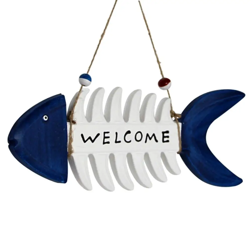 Средиземноморская рыбья кость Добро пожаловать на дверную тарелку подвесной