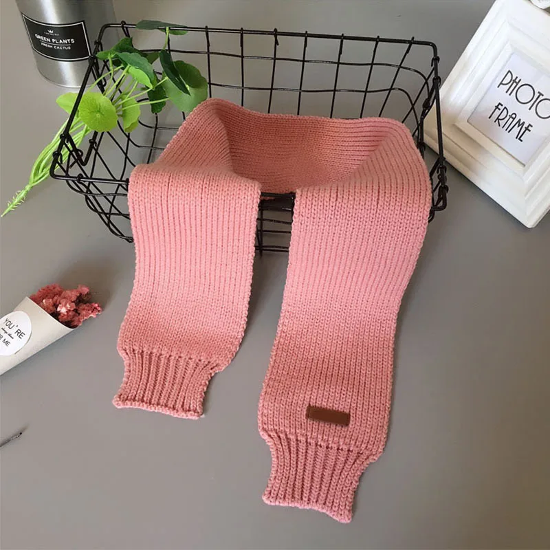 03 pink Детский осенне-зимний теплый шарф, вязаный мягкий шарф для детей, шарфы для маленьких мальчиков и девочек, корейский Зимний Теплый детский шарф - Цвет: 03 pink