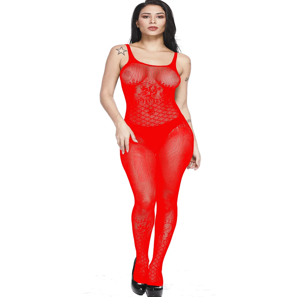 Sexy underwear sexy net clothes Jacquard perspective netclothes shoulder strap open file | Тематическая одежда и униформа