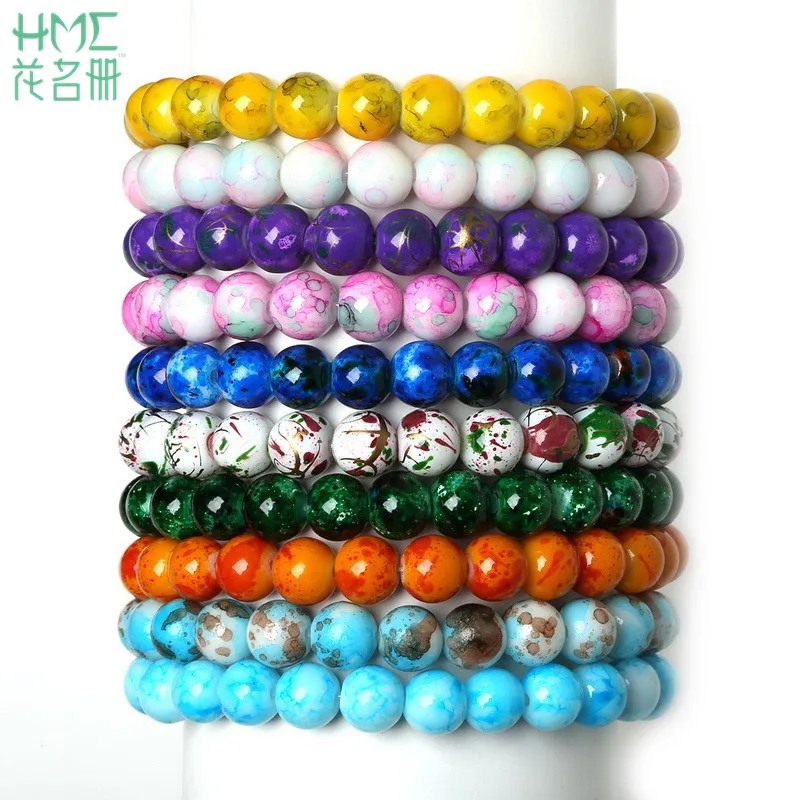 Стеклянные бусины 8 мм 19 см/стеклянные браслеты женские известные бренды мужские