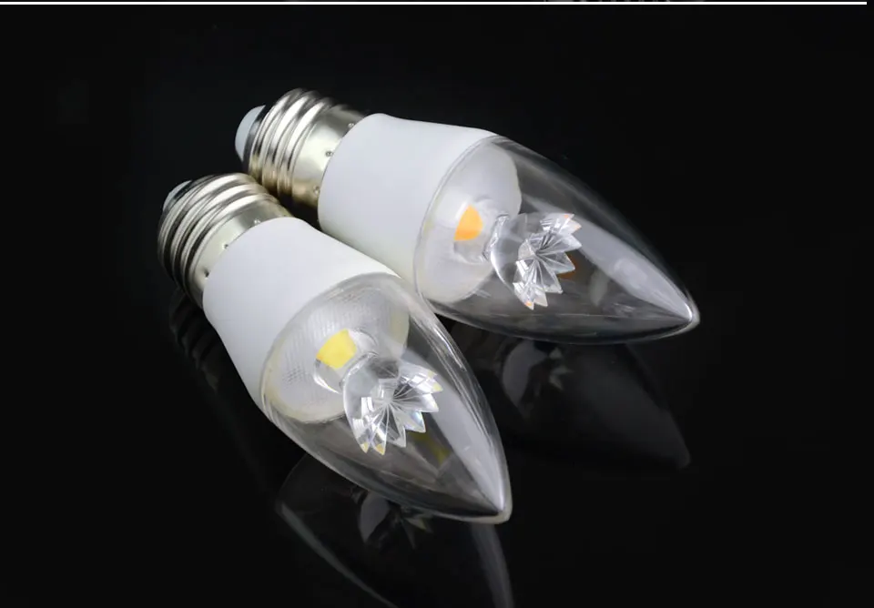 E27 Светодиодный светильник накаливания E14 E12 100-240V 220V 110V COB Чип свеча Эддисона лампочки 5W ампулы заменить 40W лампы накаливания