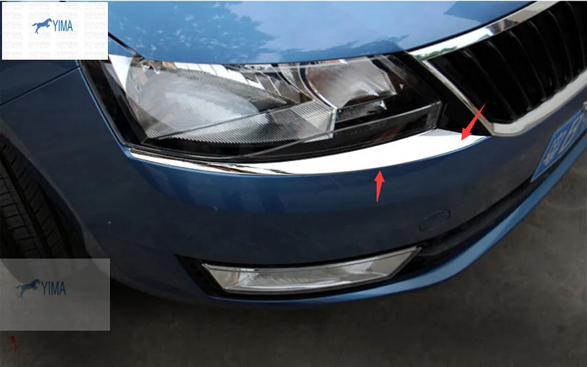 Yimaautotrims авто аксессуары передние фары лампа век брови полосы крышка отделка Подходит для Skoda Rapid Spaceback