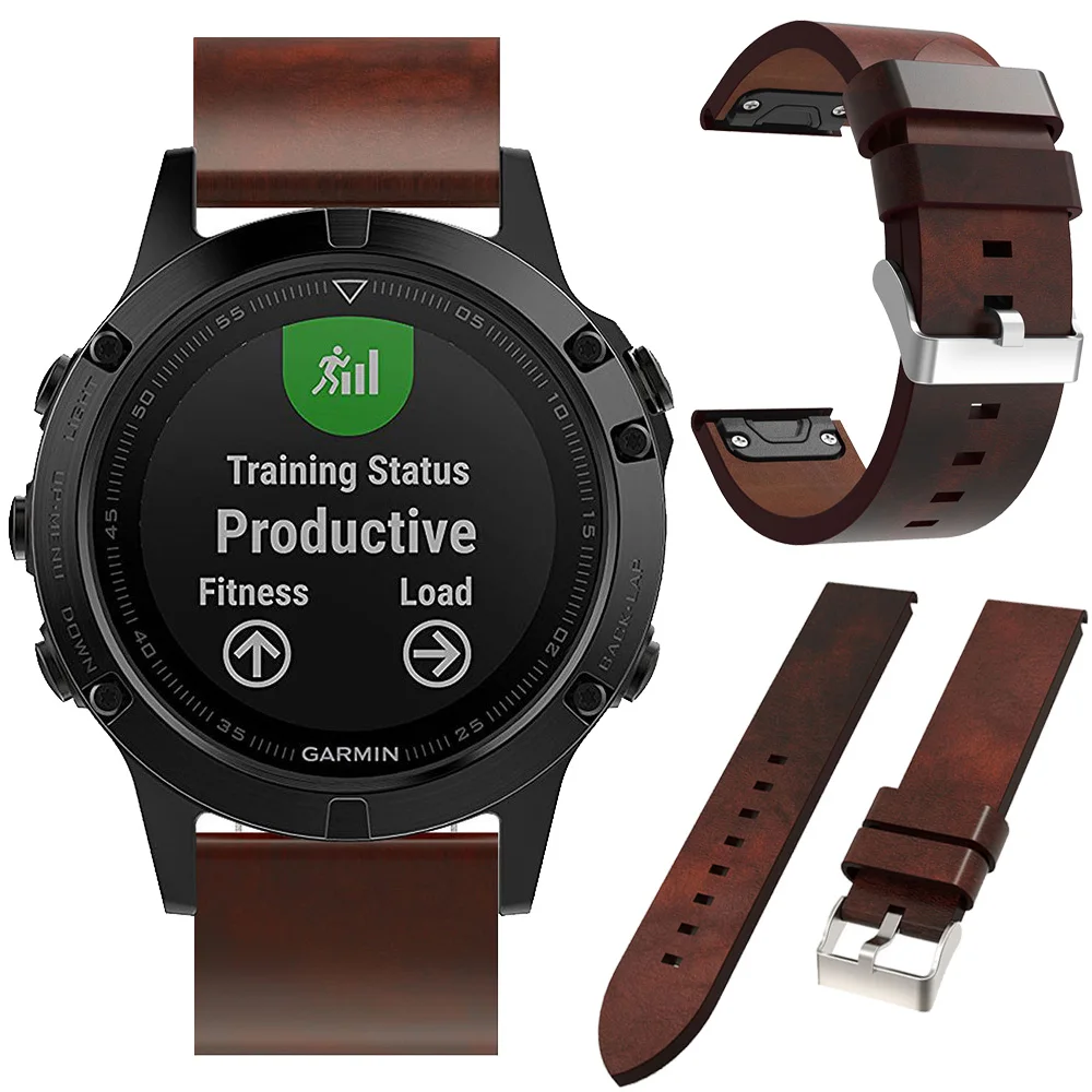 Ремешок из натуральной кожи для Garmin Fenix 5 / Plus P Смарт часы сменный Браслет ремешок