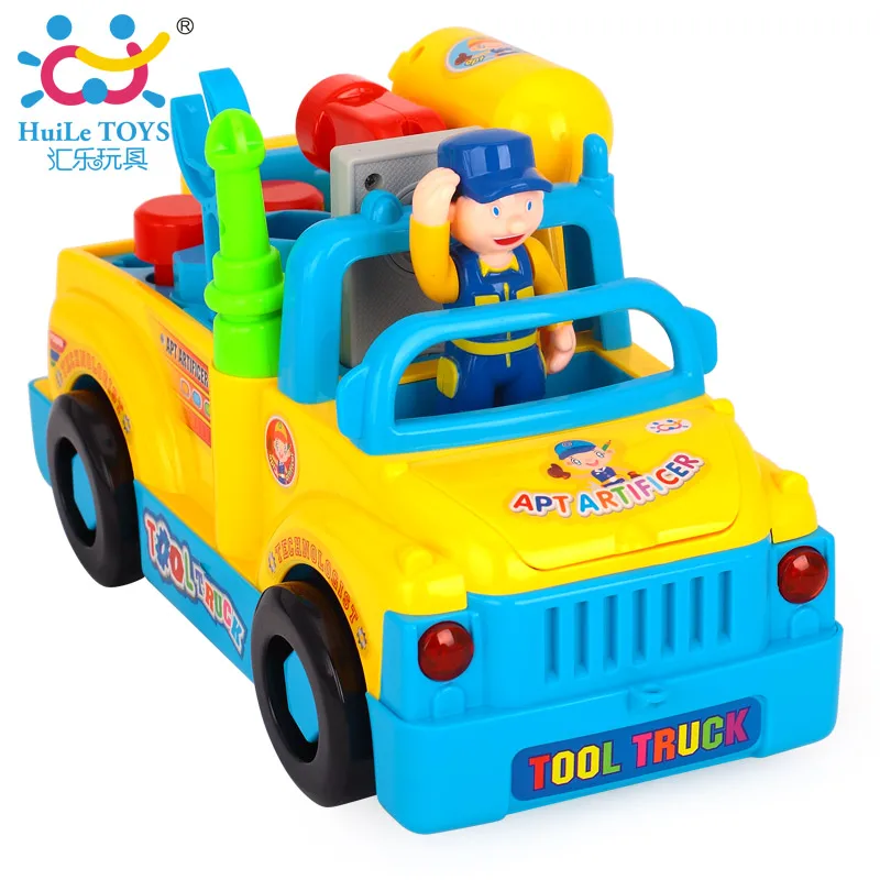 Baby Toys Car Tool Sets Vehicles Bump'n'Go Toy Truck with Electric Drill Various Tools Lights Music for Children Gift |