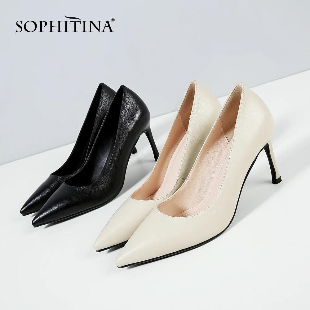 SOPHITINA/женские классические туфли лодочки из коровьей кожи на очень высоком