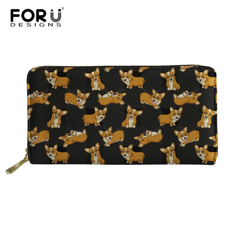 FORUDESIGNS/милые корги, женские кошельки, Рождественская собака, Дамская искусственная кожа, Длинный кошелек, большой емкости, модный клатч для денег и телефона - Цвет: Z3880Z21