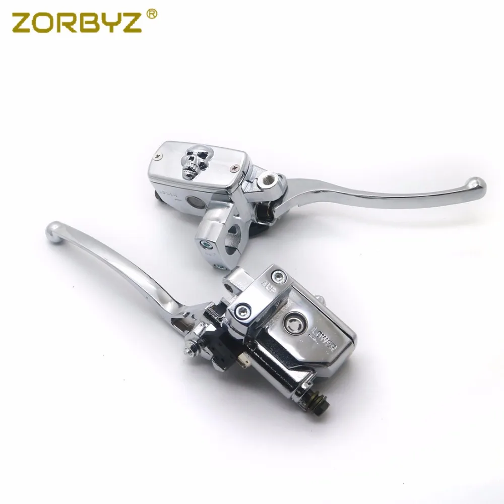 ZORBYZ мотоциклетные 1 дюйм 25 мм хромированные череп руль управление резервуар
