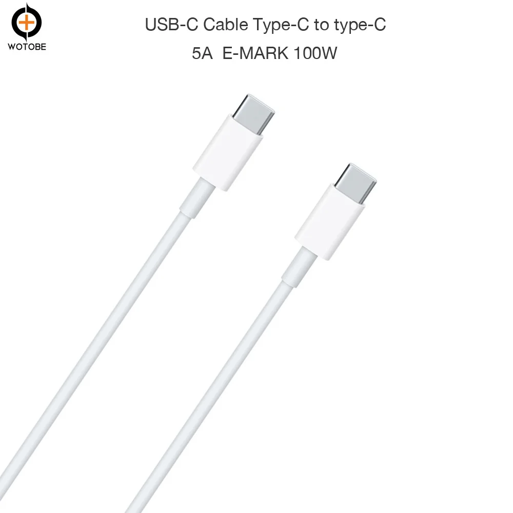 USB-C кабель для зарядки 2 м USB2.0 480 Мбит/с 5A E-MARK 100 Вт Быстрая зарядка подходит для MacBook и 29 Вт 30 Вт 61 Вт 87 Вт USB-C адаптер питания