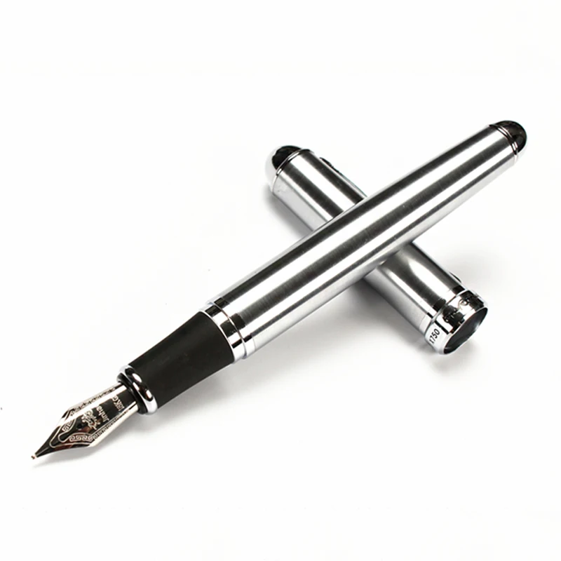 Jinhao X750 перьевая ручка из нержавеющей стали среднего и серебряного цвета 18KGP|fountain