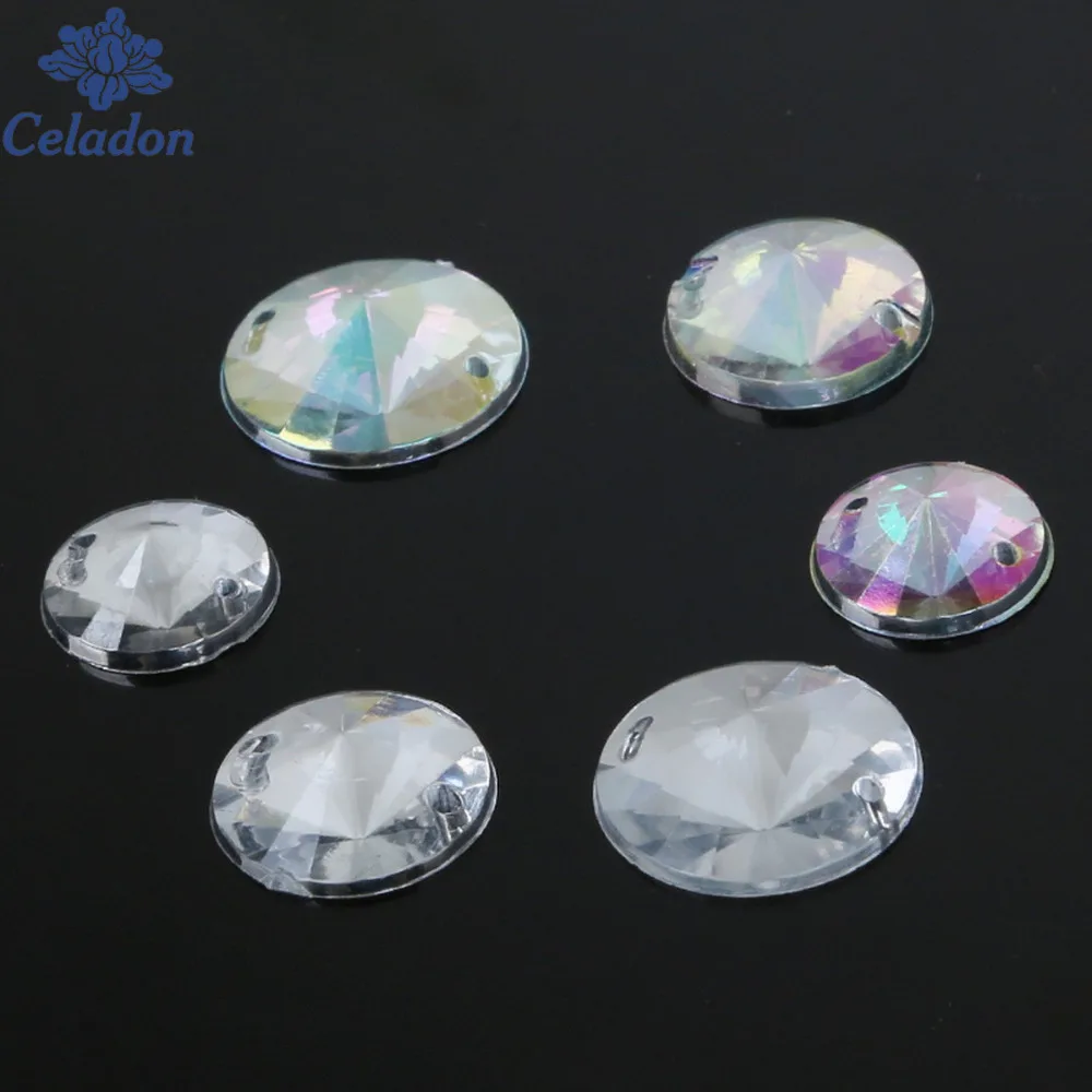 Прозрачные прозрачные Стразы AB белого или цвета размер 12 мм/14 мм/16 мм 50 шт.