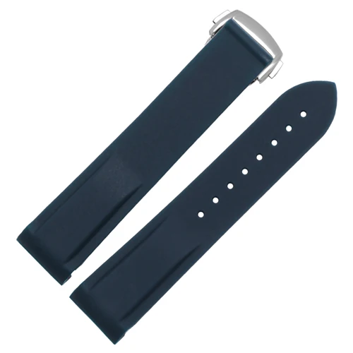 Dark blue C Силиконовый ремешок для часов сменный мужской Т-образный ремешок, резиновый спортивный ремешок 20 22 мм для Omega Hippocampus, Мужская серия "Космос океан" - Цвет ремешка: Dark blue C