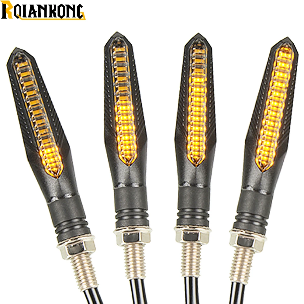 Motorcycle 12V LED Turn Signals Motorbike Waterproof Flashing Light Flexible Moto Headlights For Honda Kawasaki BMW Yamaha TMAX |