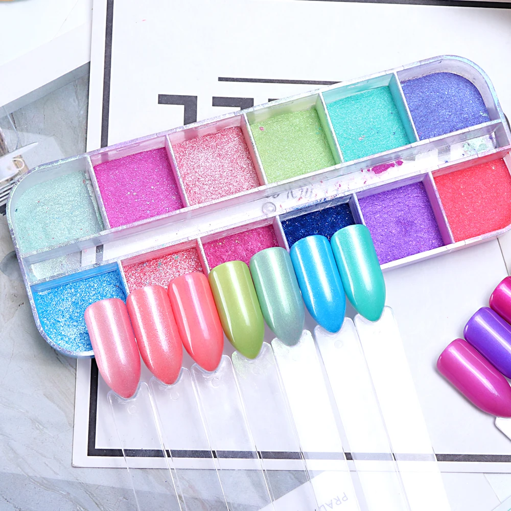 1 чехол перламутровый порошок для ногтей пигментные зеркальные блестящие хлопья