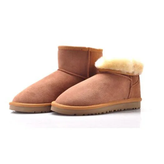 chestnut ankle Обувь на плоской подошве; большие размеры; Дизайнерские повседневные ботинки без застежки; мужские зимние ботинки; теплые зимние ботинки из искусственного меха в австралийском стиле; Зимние Замшевые ботинки - Цвет: chestnut ankle