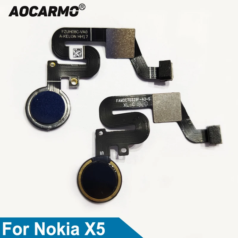 Aocarmo датчик отпечатков пальцев Touch ID домашний гибкий кабель для Nokia 5 1 Plus/X5 TA 1109 86