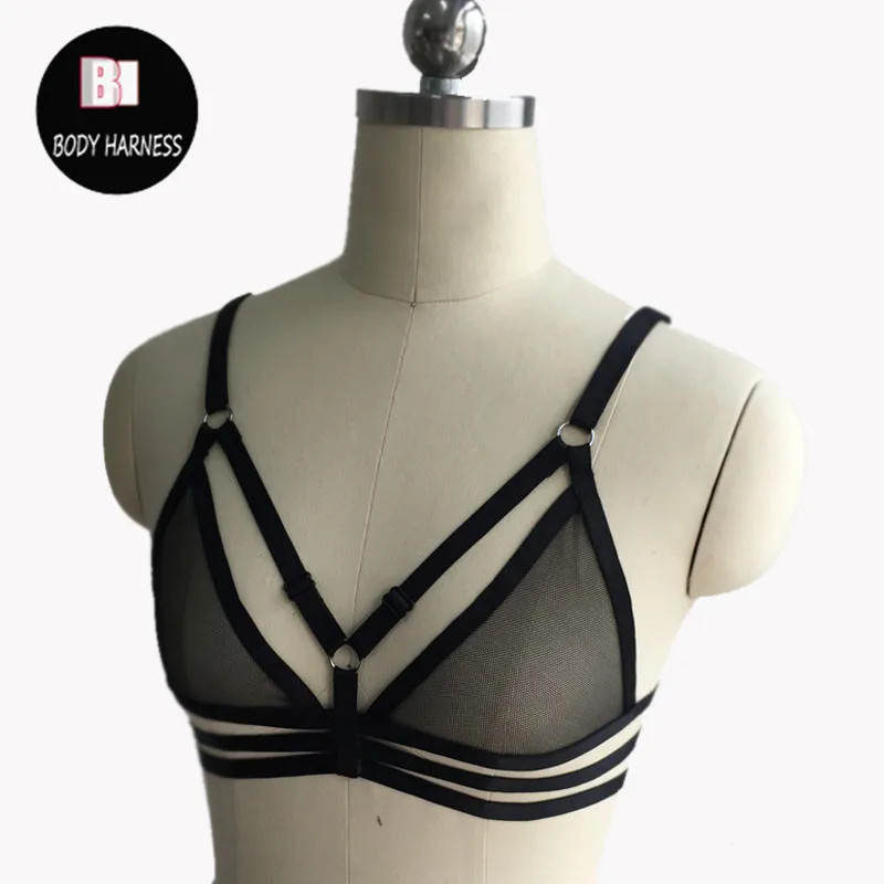 Женское черное обвязка для тела женский бюстгальтер с бретельками сексуальное