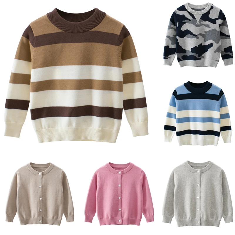 CYSINCOS Baby Boys Girls Cardigan Autumn Cotton Sweater Top Children Boys Girls Knitted Cardigan Sweater Kid Spring Clothes