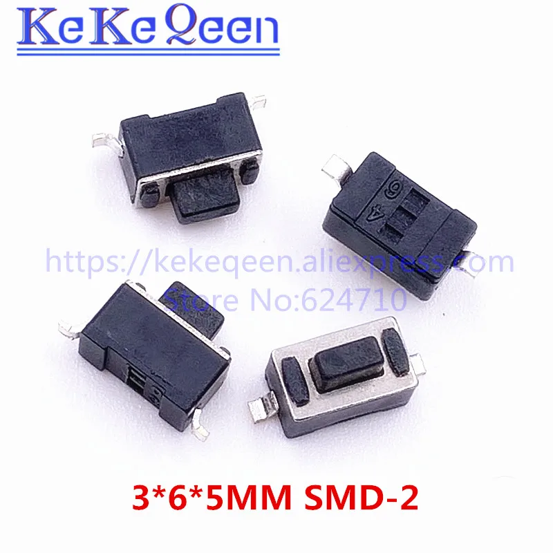 100 шт SMD 2PIN 3*6*4 3 мм 5 3*6*5 тактовый переключатель 3x6x4 3/4 5/5 разъемы кнопочный