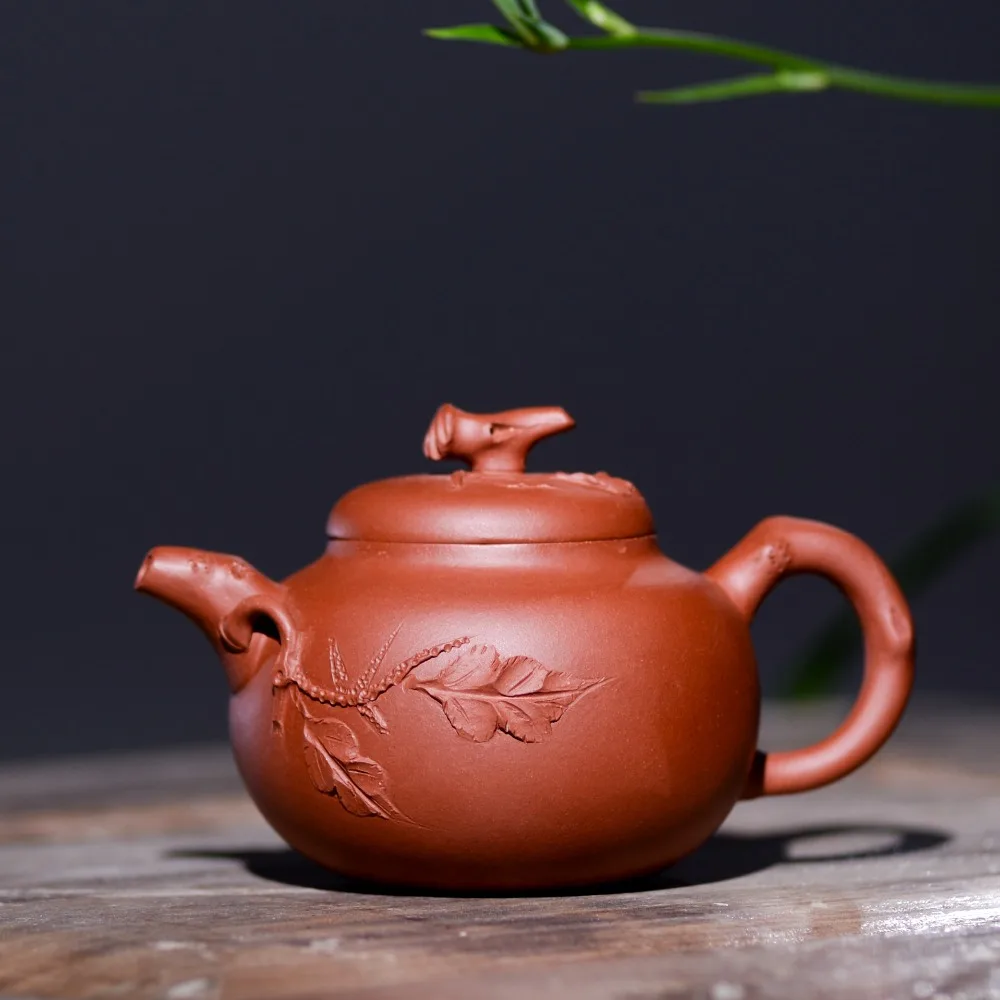 

275ml Authentic Zisha tea pot purple shand Yixing original famous pure handmade pumpkin tea pot Kung Fu tea kettle wholesale