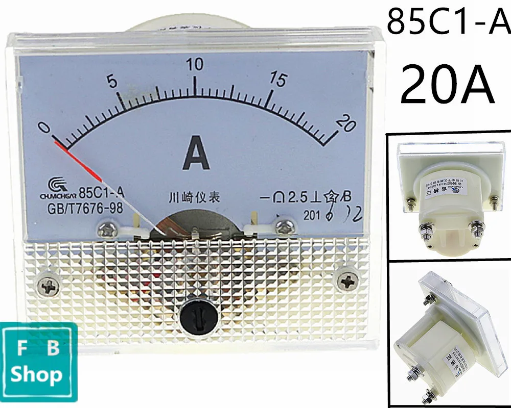 

1PCS 85C1-A 20A DC Analog Meter Panel AMP Current Ammeters 85C1 0-20A Gauge