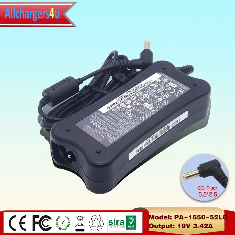 Низкая цена 19 V 3.42A 65 W 5 5*2 мм Мощность адаптер Зарядное устройство для lenovo IdeaPad Y300