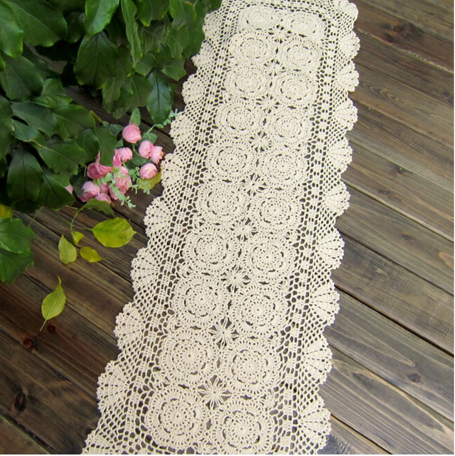 IBANO ручная работа хлопок крючком скатерть кружева Doilies настольная дорожка с цветами для дома кофейня украшение стола 1 шт./лот