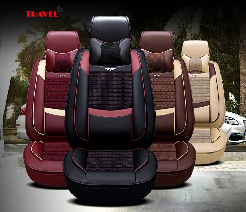 Подушка для автомобильного сиденья для fiat punto fiat 500 Stilo, Panda сопротивление pu кожа передние и задние полностью автомобильные чехлы для сидений четыре сезона