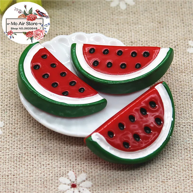 10 шт смолы арбуз фрукты плоская спина кабошон имитация пищевого искусства