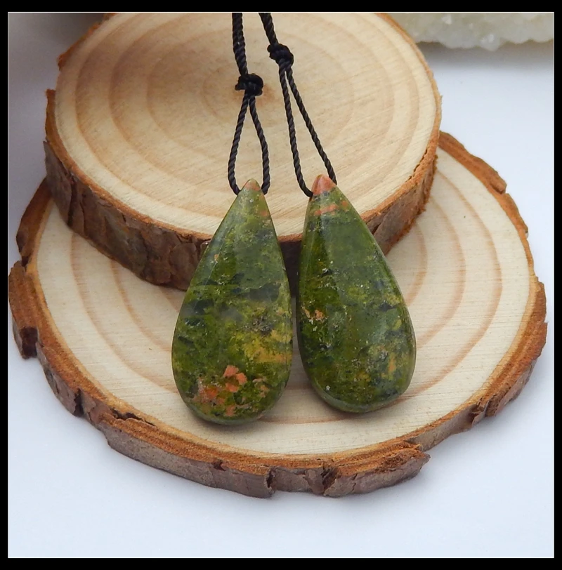 Натуральный камень Unakite яшма Teardrop модные серьги из драгоценных камней для женщин