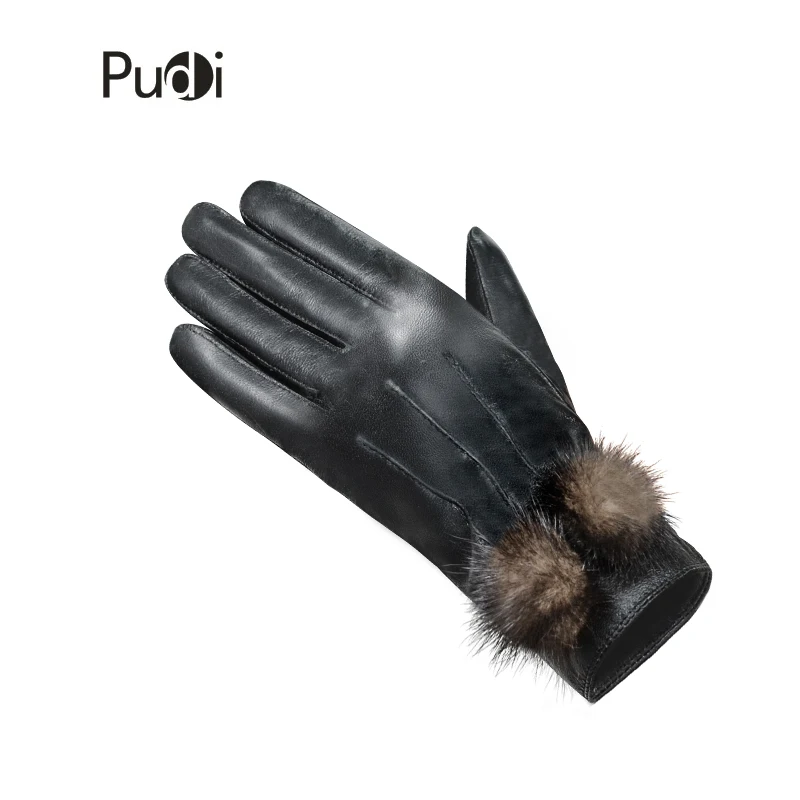 PUDI GL838 женские перчатки из натуральной овечьей кожи с норковым мехом новые модные