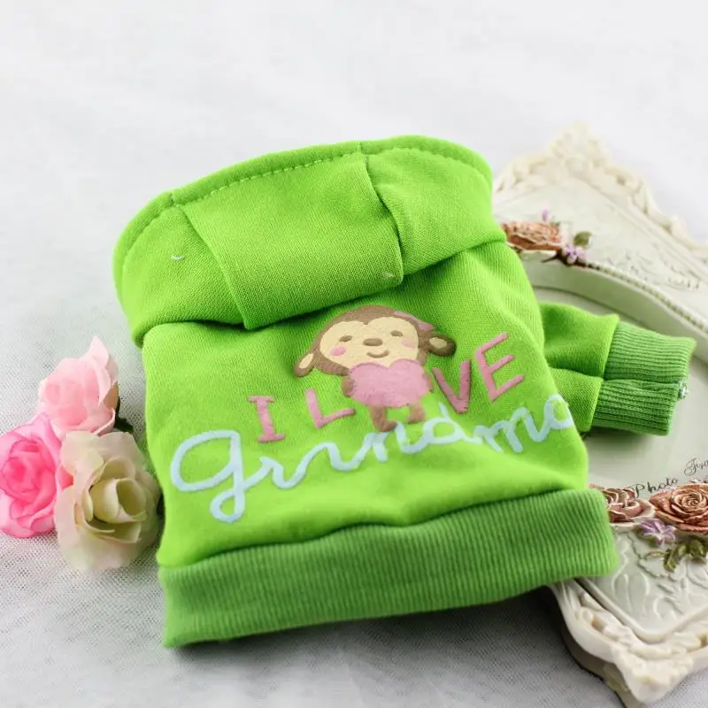 Свитер с рисунком обезьяны собаки толстовки капюшоном и шапкой толстые пальто