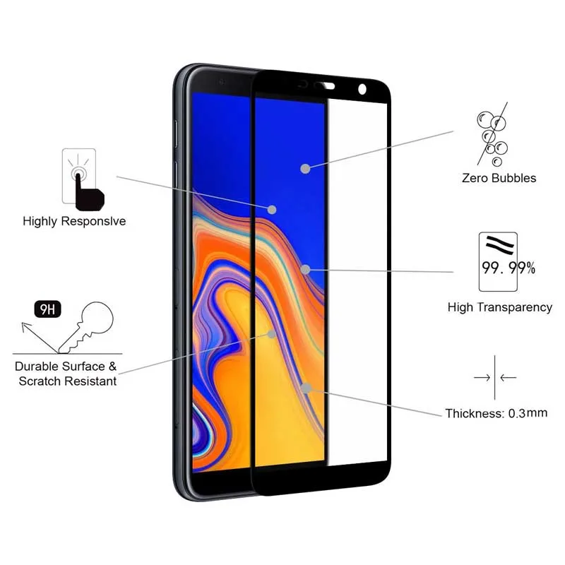 Полное покрытие из закаленного стекла для Samsung Galaxy J4 Core J6 A6 A8 Plus 2018 J8 A7 2017 2016 A750F A720F
