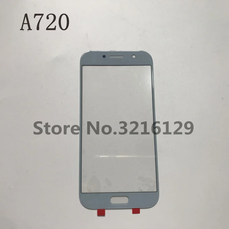 Внешний отдел внешней Стекло линза для цифрового преобразователя для Samsung Galaxy A7 A720 A720F ЖК-дисплей сенсорный экран Стекло+ клей