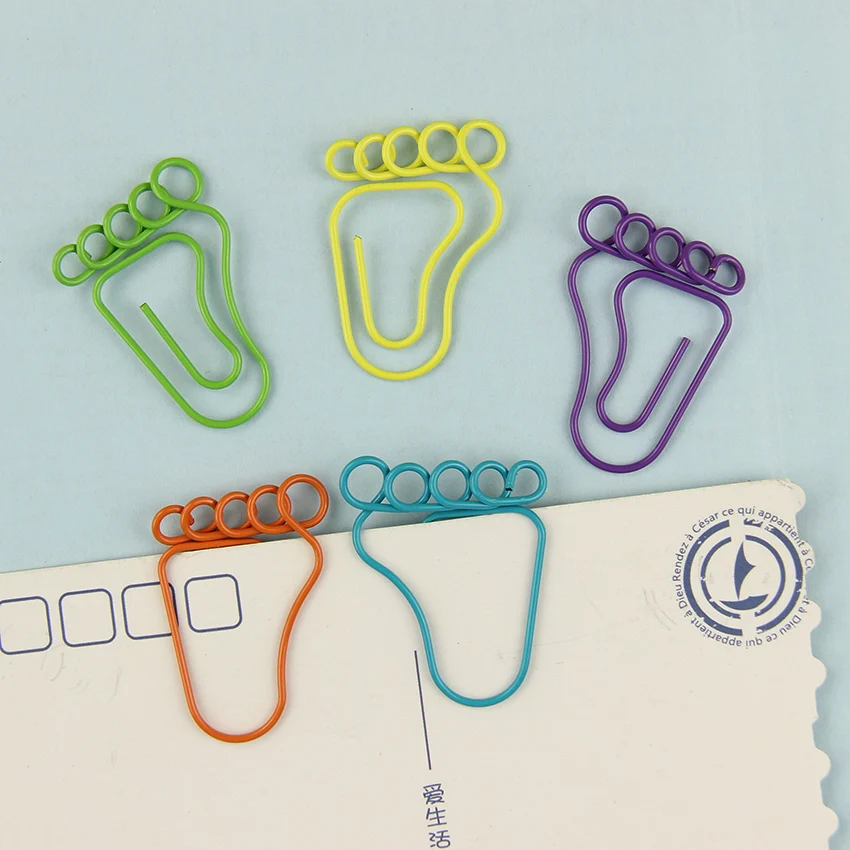 

12 PCS/1 Pack Foot Shape Paper Clips Creative Interesting Bookmark Clip Memo Clip Shaped Paper Clips For Office School Home