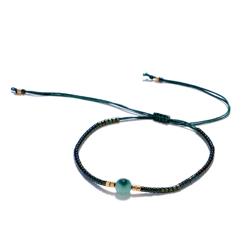 Браслет Miyuki Lucky Red String Rope браслеты для женщин и мужчин натуральный камень бисер