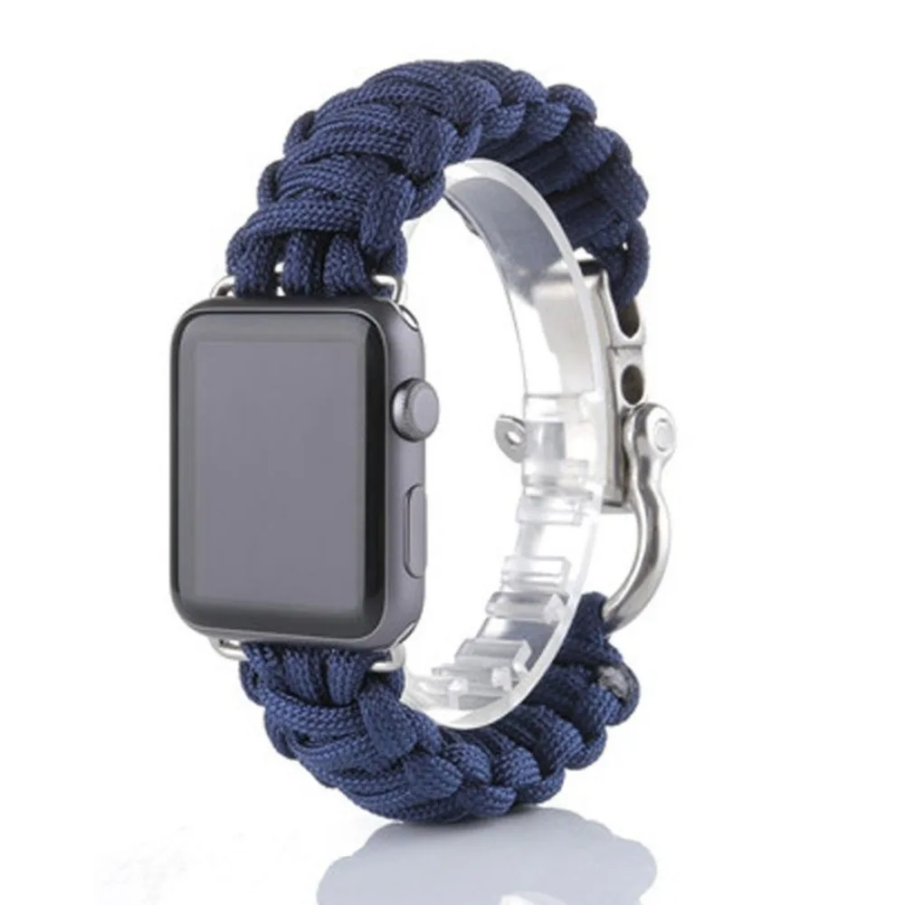 Для Apple Watch SE Band Series 6 5 4 3 2 Паракорд Браслет 40 мм 44 38 42 нейлоновый веревочный ремешок