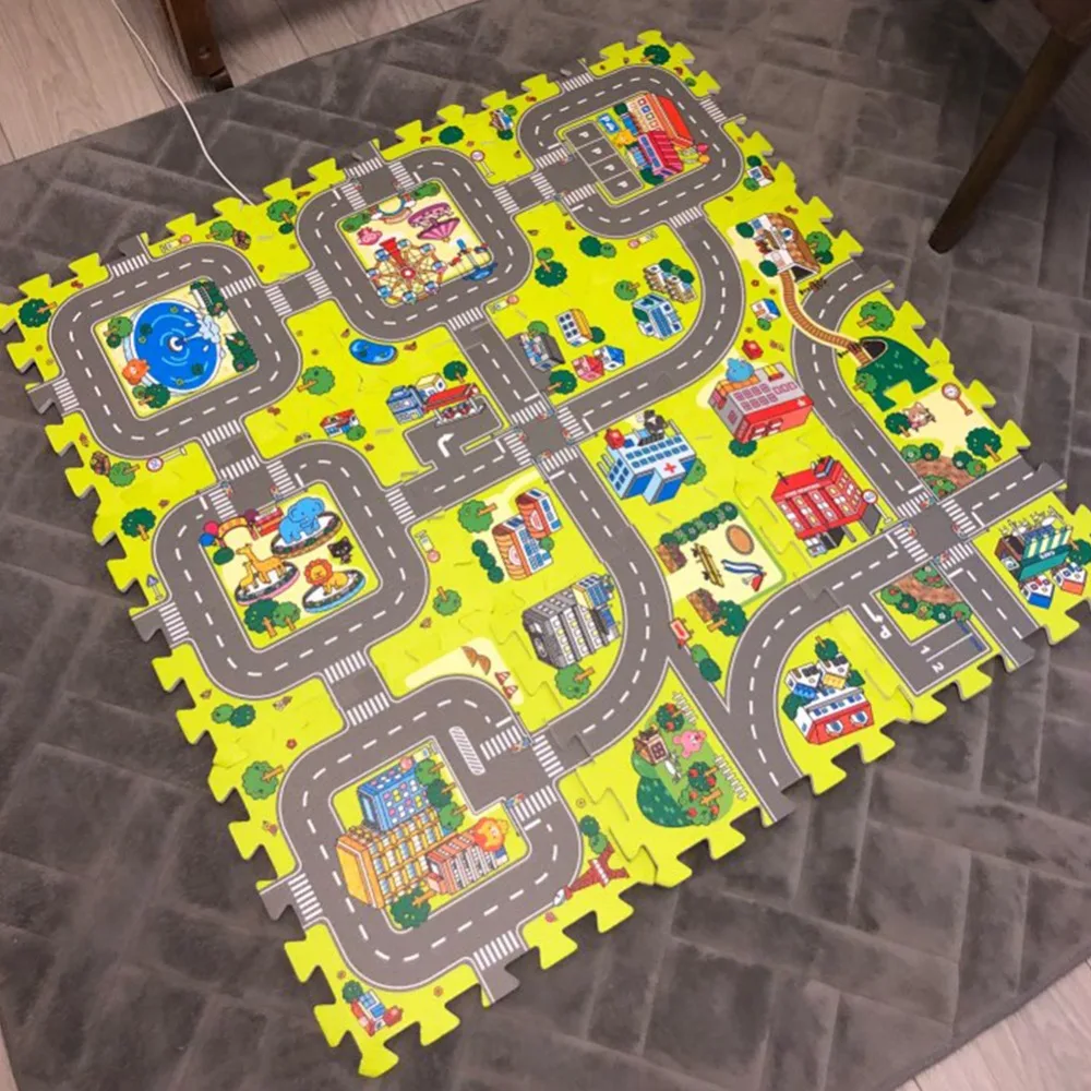 Каждый размер: 30X30 см X 9 см/18 шт. много игровой коврик EVA пены игровой коврик-пазл для детей взаимосвязанных тренировки Плитки пол ковер