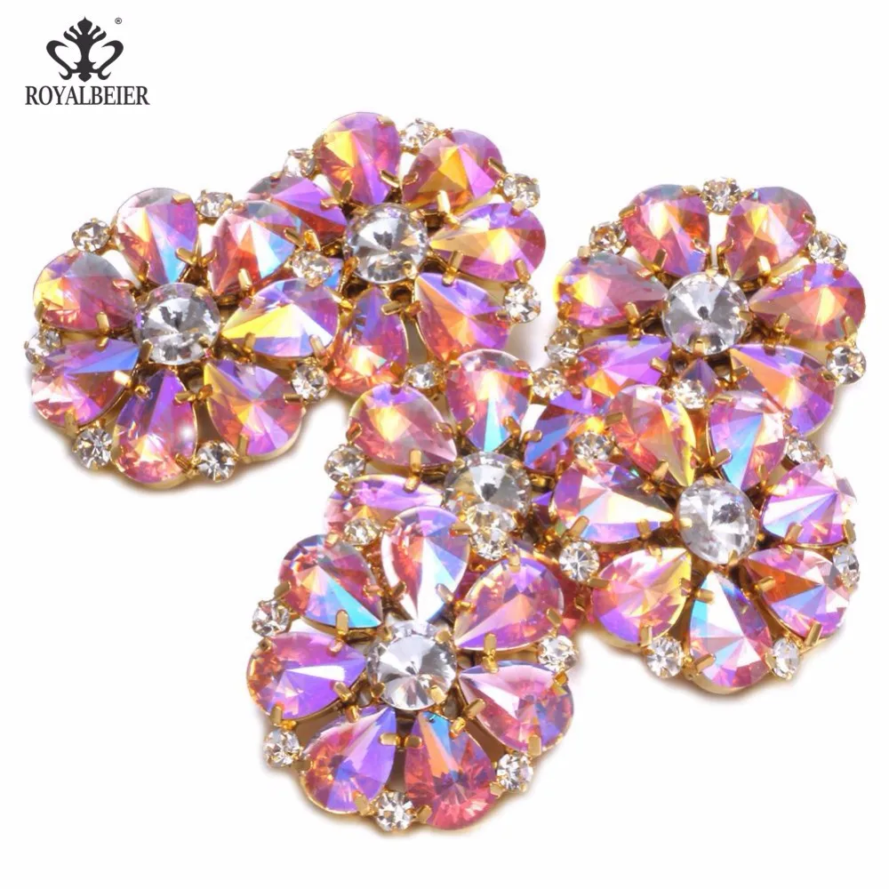 

5pcs/lot Pink Rhinestone 3D Flower Shape Metal Charms 18mm Snap Button Jewelry For 20mm Snaps Pendant Snap Jewelry KZ0786