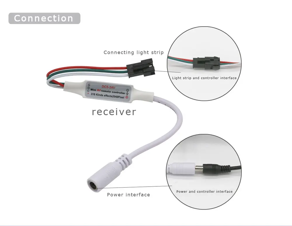 Светодиодные ленты светильник WS2812B WS2811 SK6812 RGB Led контроллер; 14 ключей RF беспроводной пульт дистанционного управления DC5-24V