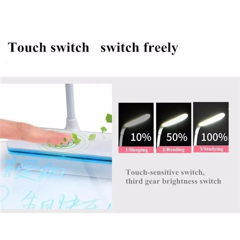 LED Desk Lamp Table Message Light Flexible Bed Reading Study Night 3 Modes USB Rechageable Office Bureaulamp Eye Care | Освещение