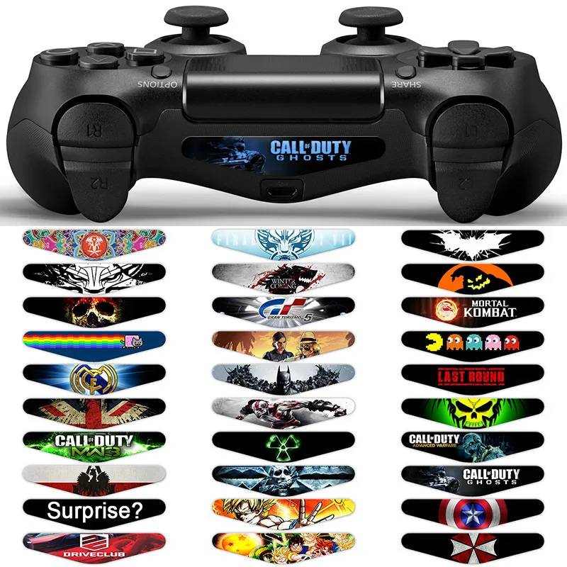 Светодиодный светильник наклейка для бара светодиодный стикер чехол для Playstation 4 контрольный Лер для PS4 контрольные игры Скины 30 шт./лот