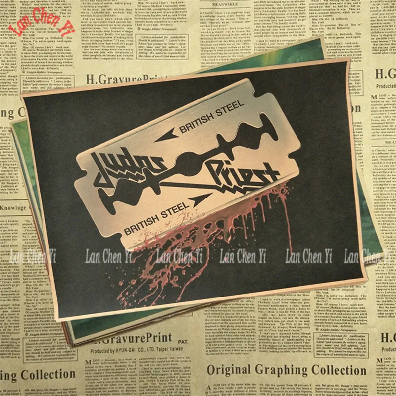 Judas Priest группа классический ностальгические матовые плакат на крафт-бумаге офис подарок столовая домашний Декор стикер дизайн - Цвет: Серый